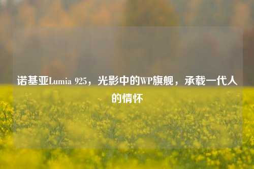 诺基亚Lumia 925,光影中的WP旗舰,承载一代人的情怀