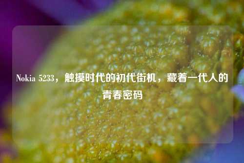 Nokia 5233,触摸时代的初代街机,藏着一代人的青春密码
