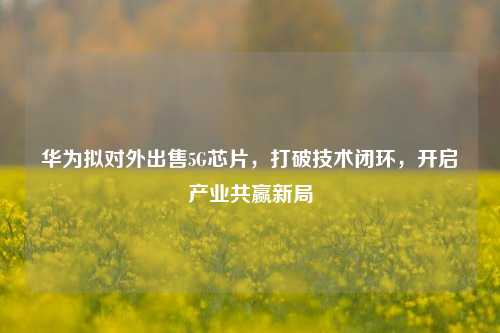 华为拟对外出售5G芯片，打破技术闭环，开启产业共赢新局