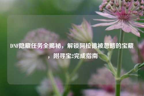 DNF隐藏任务全揭秘，解锁阿拉德被忽略的宝藏，附寻宝2完成指南