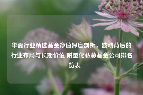 华夏行业精选基金净值深度剖析，波动背后的行业布局与长期价值 附量化私募基金公司排名一览表