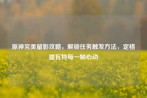 原神完美留影攻略，解锁任务触发方法，定格提瓦特每一帧心动