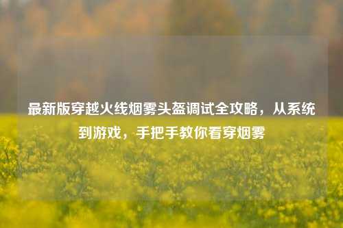 最新版穿越火线烟雾头盔调试全攻略,从系统到游戏,手把手教你看穿烟雾