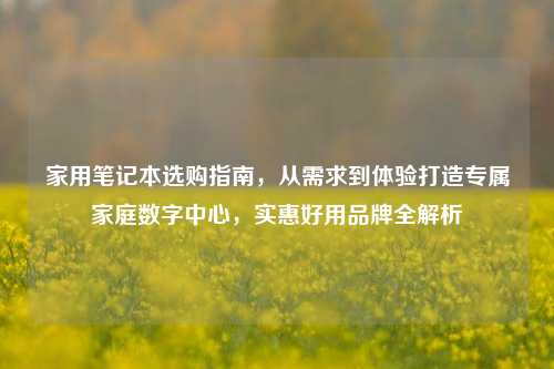 家用笔记本选购指南,从需求到体验打造专属家庭数字中心,实惠好用品牌全解析