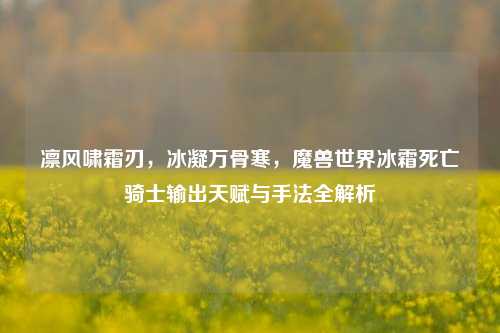 凛风啸霜刃，冰凝万骨寒，魔兽世界冰霜死亡骑士输出天赋与手法全解析