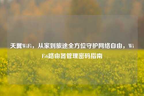 天翼WiFi,从家到旅途全方位守护网络自由,WiFi6路由器管理密码指南