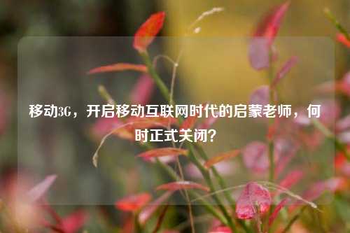 移动3G，开启移动互联网时代的启蒙老师，何时正式关闭？