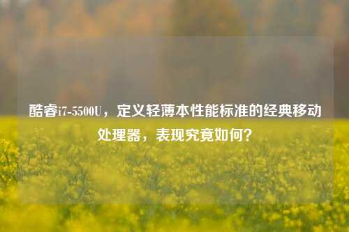 酷睿i7-5500U，定义轻薄本性能标准的经典移动处理器，表现究竟如何？