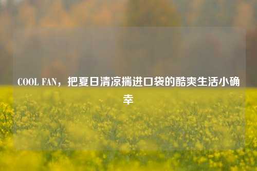 COOL FAN,把夏日清凉揣进口袋的酷爽生活小确幸