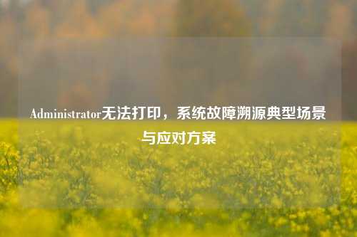 Administrator无法打印，系统故障溯源典型场景与应对方案