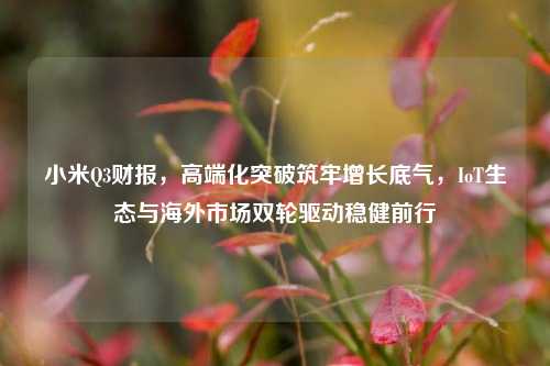 小米Q3财报,高端化突破筑牢增长底气,IoT生态与海外市场双轮驱动稳健前行