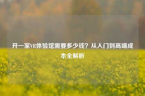 开一家VR体验馆需要多少钱？从入门到高端成本全解析
