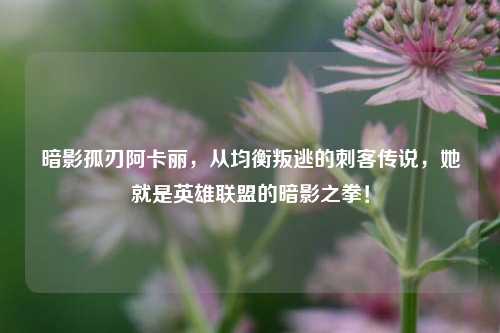 暗影孤刃阿卡丽，从均衡叛逃的刺客传说，她就是英雄联盟的暗影之拳！
