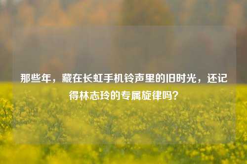 那些年,藏在长虹手机铃声里的旧时光,还记得林志玲的专属旋律吗?