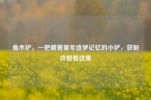 角木铲，一把藏着童年造梦记忆的小铲，获取攻略看这里