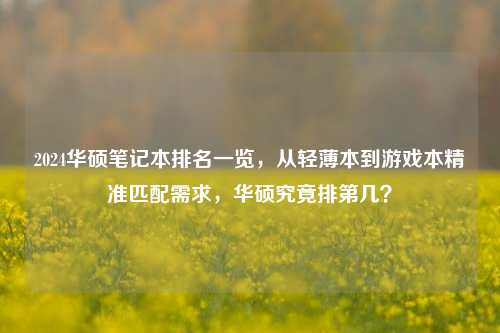 2024华硕笔记本排名一览，从轻薄本到游戏本精准匹配需求，华硕究竟排第几？