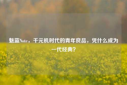 魅蓝Note，千元机时代的青年良品，凭什么成为一代经典？