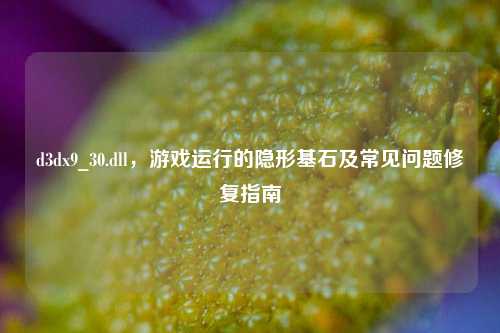 d3dx9_30.dll,游戏运行的隐形基石及常见问题修复指南