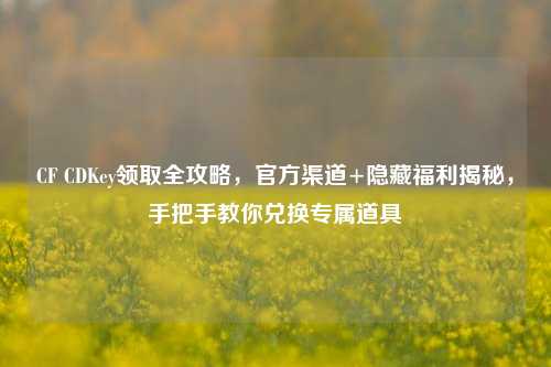 CF CDKey领取全攻略,官方渠道+隐藏福利揭秘,手把手教你兑换专属道具