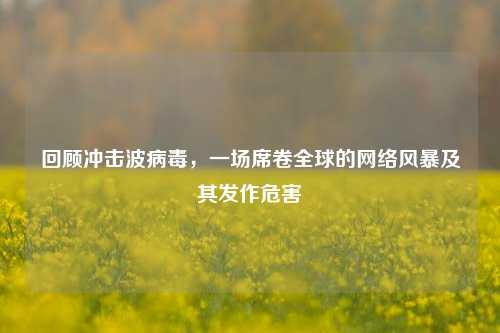 回顾冲击波病毒,一场席卷全球的网络风暴及其发作危害