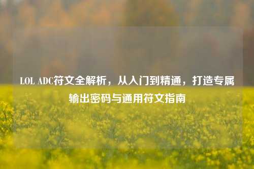 LOL ADC符文全解析,从入门到精通,打造专属输出密码与通用符文指南