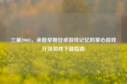 三星I9003,承载早期安卓游戏记忆的掌心游戏厅及游戏下载指南