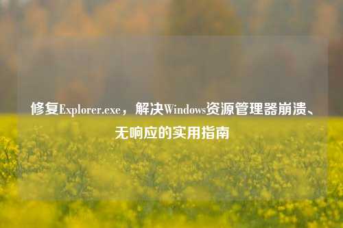 修复Explorer.exe,解决Windows资源管理器崩溃、无响应的实用指南