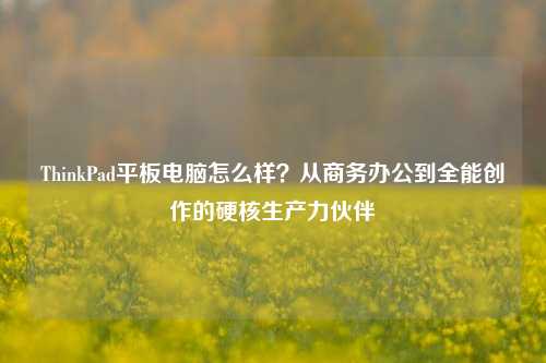 ThinkPad平板电脑怎么样？从商务办公到全能创作的硬核生产力伙伴