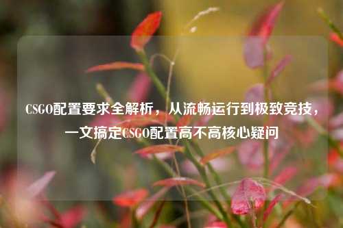 CSGO配置要求全解析，从流畅运行到极致竞技，一文搞定CSGO配置高不高核心疑问