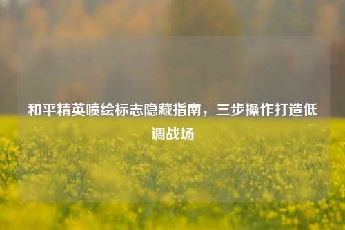和平精英喷绘标志隐藏指南,三步操作打造低调战场