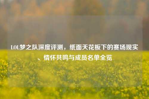 LOL梦之队深度评测，纸面天花板下的赛场现实、情怀共鸣与成员名单全览