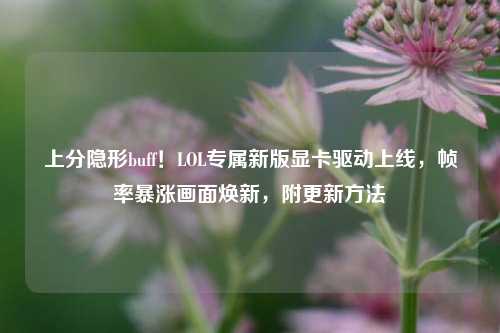 上分隐形buff!LOL专属新版显卡驱动上线,帧率暴涨画面焕新,附更新方法