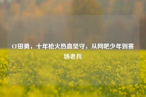 CF田勇,十年枪火热血坚守,从网吧少年到赛场老兵