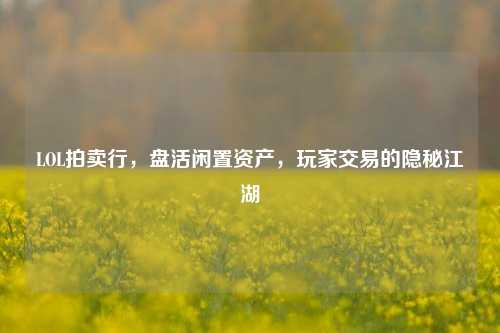 LOL拍卖行，盘活闲置资产，玩家交易的隐秘江湖