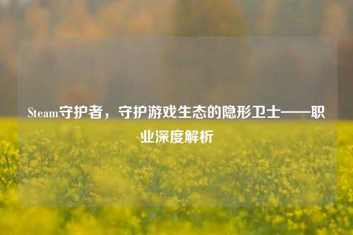 Steam守护者,守护游戏生态的隐形卫士——职业深度解析