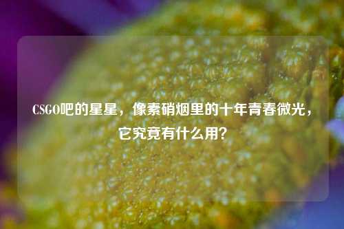 CSGO吧的星星,像素硝烟里的十年青春微光,它究竟有什么用?