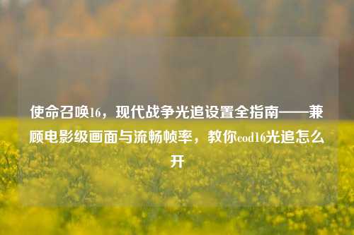 使命召唤16,现代战争光追设置全指南——兼顾电影级画面与流畅帧率,教你cod16光追怎么开