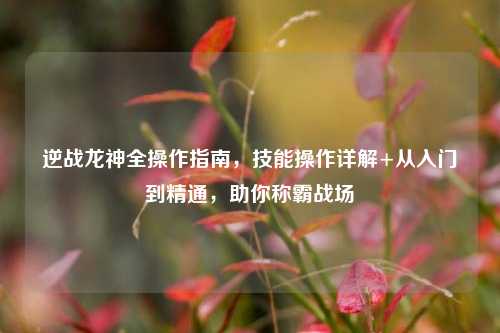 逆战龙神全操作指南，技能操作详解+从入门到精通，助你称霸战场