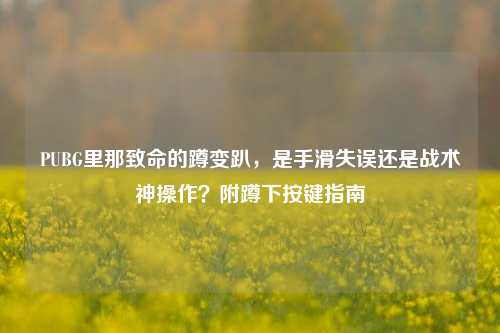 PUBG里那致命的蹲变趴,是手滑失误还是战术神操作?附蹲下按键指南