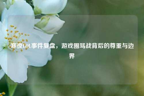 寒夜LOL事件复盘,游戏圈骂战背后的尊重与边界