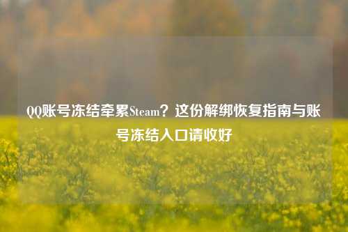 QQ账号冻结牵累Steam?这份解绑恢复指南与账号冻结入口请收好