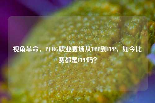 视角革命，PUBG职业赛场从TPP到FPP，如今比赛都是FPP吗？