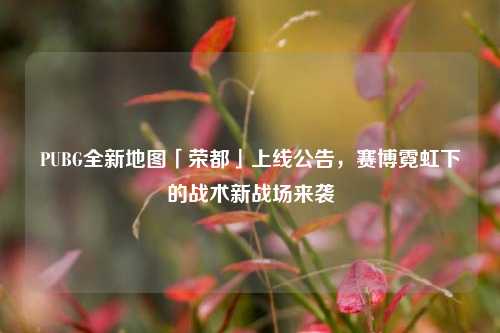 PUBG全新地图「荣都」上线公告，赛博霓虹下的战术新战场来袭