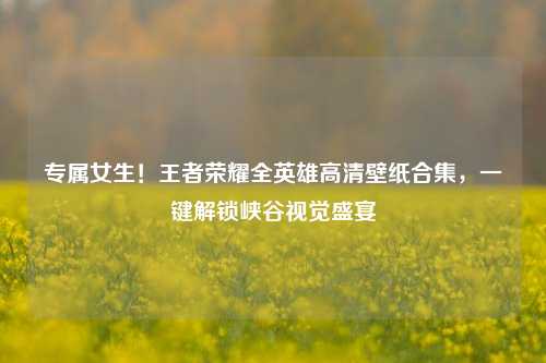 专属女生！王者荣耀全英雄高清壁纸合集，一键解锁峡谷视觉盛宴