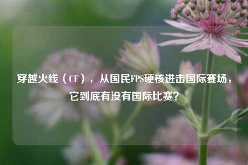 穿越火线（CF），从国民FPS硬核进击国际赛场，它到底有没有国际比赛？