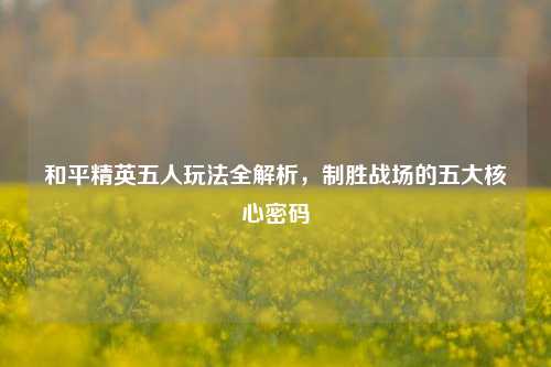 和平精英五人玩法全解析,制胜战场的五大核心密码