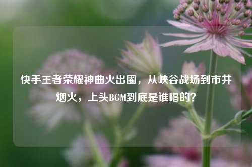 快手王者荣耀神曲火出圈,从峡谷战场到市井烟火,上头BGM到底是谁唱的?