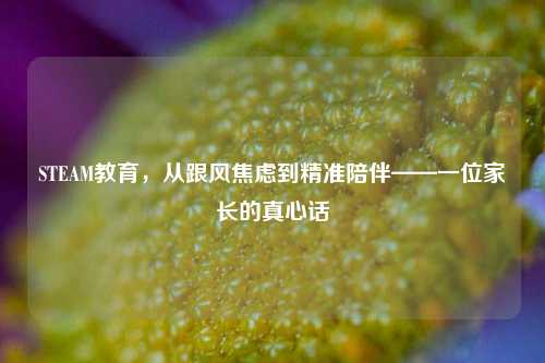 STEAM教育，从跟风焦虑到精准陪伴——一位家长的真心话