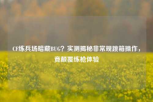 CF练兵场暗藏BUG?实测揭秘非常规跳箱操作,竟颠覆练枪体验