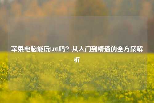 苹果电脑能玩LOL吗？从入门到精通的全方案解析
